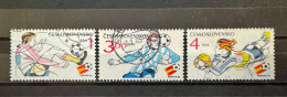 3 Sellos Usados Checoslovaquia 1982 Serie Completa WC España 82 - Perfectos - Usati