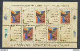 2009 San Marino - Lingua Italiana - 1 Foglietto Composto Da 5 Coppie , BF 58 - M - Emissions Communes
