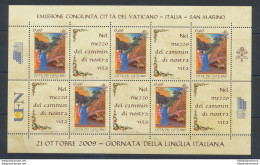 2009 Vaticano , Lingua Italiana , 1 Foglietto Composto Da 5 Coppie , BF 58 , MNH - Emissioni Congiunte