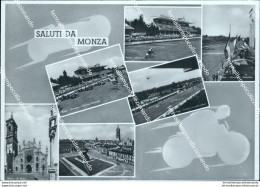 Cd48 Cartolina Saluti Da Monza 6 Vedutine Autodromo Lombardia - Milano (Milan)