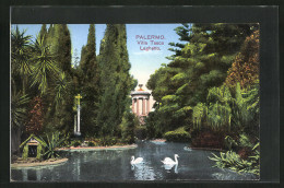 Cartolina Palermo, Villa Tasca Laghetto  - Palermo