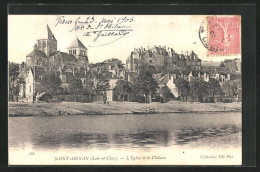 CPA Saint-Aignan, L'Église Et Le Chateau  - Saint Aignan