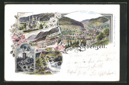 Lithographie Liebenzell, Gasthof Zum Ochsen, Schloss, Burgruine  - Autres & Non Classés