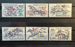 6 Sellos Nuevos Checoslovaquia 1978 Serie Completa Corse Di Cavalli A Pardubice - Neufs