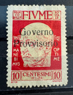 1 Sello Nuevo Con Bisagra Fiume 1921 G. D'annunzio Sovreimpreso - Altri - Europa