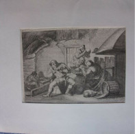 Gravure Sur Cuivre 1728 D' Apres Ostade Scene De Taverne - Autres & Non Classés