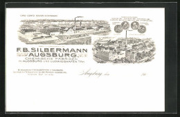 AK Augsburg, Chemische Fabriken F. B. Silbermann, Fabrikansicht Augsburg Und Ludwigshafen  - Augsburg