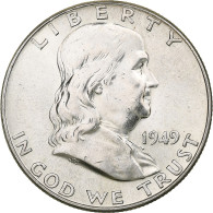 États-Unis, Half Dollar, Benjamin Franklin, 1949, Philadelphie, Argent, TTB - 1932-1998: Washington