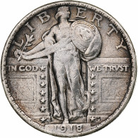 États-Unis, Quarter, Standing Liberty, 1918, San Francisco, Argent, TB+, KM:145 - 1916-1930: Standing Liberty (Libertà In Piedi)