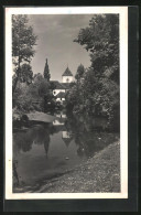 AK Bystrice U Benesova, Partie Am See Mit Blick Zur Kirche  - Czech Republic