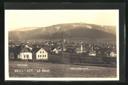 AK Neustadt (aT) / Nove Mesto Pod Smrkem, Blick In Den Ort Mit Tafelfichte In Der Ferne  - Tchéquie