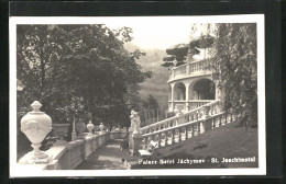 AK St. Joachimstal, Palace Hotel, Aussichtsterrasse  - Tchéquie