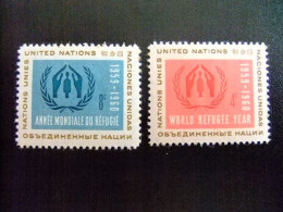 L 59 NACIONES UNIDAS 1960 / AÑO DEL REFUGIADO - WORLD REFUGEE YEAR / YVERT 72 - 73 MNH - Réfugiés