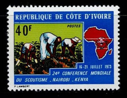 IVO-01- IVORY COAST - 1973 - MNH - SCOUTS- 24TH WORLD SCOUTING CONFERENCE - Côte D'Ivoire (1960-...)