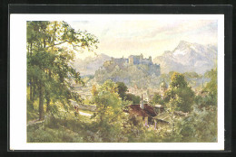 Künstler-AK Edward Theodore Compton: Salzburg, Festung Hohensalzburg Vom Imberg  - Compton, E.T.