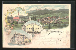 Lithographie Tamsweg, Gasthaus V. J. Esl, St. Leonhard, Totalansicht  - Sonstige & Ohne Zuordnung