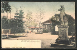AK Hellbrunn, Aussenbereich Mit Statue Eines Restaurants  - Other & Unclassified