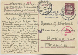 Germany WW2 Arado Flugzeugwerke Brandenburg-Neuendorf Labor Camp Postcard 1944 - Lettres & Documents