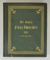 Fotoalbum Im Grünen Ledereinband, Album Familie Franz Schneibel 1883, 14 Goldschnittseiten Für Kabinett Und CDV-Fotos  - Alben & Sammlungen