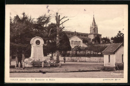 CPA Vougy, Le Monument Et Mairie  - Other & Unclassified