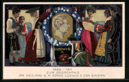 AK Trauerfeier Für Ludwig II. Von Bayern  - Familles Royales