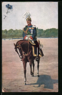 Künstler-AK König Friedrich August III. Von Sachsen Zu Pferde  - Royal Families