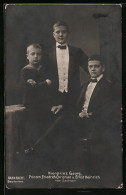 Foto-AK Walter Hahn, Nachfolger: Kronprinz Georg U. Prinzen Friedrich Christian U. Ernst Heinrich Von Sachsen  - Familles Royales