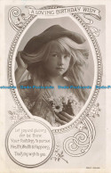 R650757 A Loving Birthday Wish. Small Girl With Big Hat. Shenley Real Photo. Per - Monde