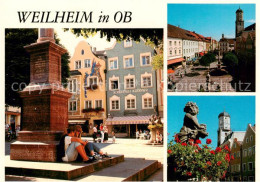 73834304 Weilheim Oberbayern Denkmal Strassenpartie Brunnen Kirche Weilheim Ober - Weilheim