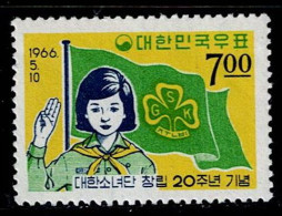 KOR-06- KOREA - 1966 - MNH - SCOUTS- 20TH ANNIVERSARY OF THE GIRL SCOUTS IN KOREA - Corée Du Sud