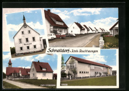 AK Schnelldorf /Feuchtwangen, Rathaus Und Schule  - Feuchtwangen