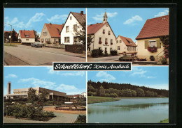 AK Schnelldorf /Ansbach, Rathaus Und Strassenpartie  - Ansbach