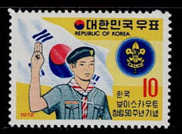 KOR-12- KOREA - 1972 - MNH - SCOUTS- 50TH ANNIVERSARY OF THE BOY SCOUTS OF KOREA - Korea, South