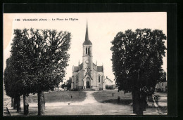 CPA Veaugues, La Place De L`Eglise  - Other & Unclassified