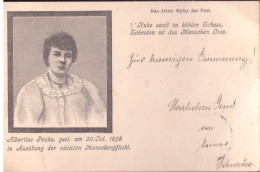 GERMANY 1898 Nurse Alberline PACHA,  PLAGUE. Pc - Briefe U. Dokumente