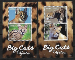 Sierra Leone - 2015 - Big Cat  Of Africa - Mi 5930/33 - Roofkatten