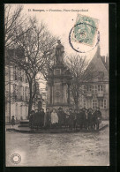 CPA Bourges, Fontaine, Place George-Sand  - Bourges