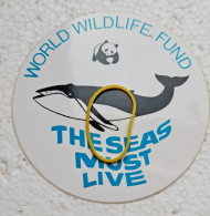 Autocollant WWF Baleine The Seas Must Live, Inédit - Autres & Non Classés