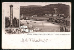 Lithographie Titisee, Hotel Bären, Panorama Mit See  - Sonstige & Ohne Zuordnung