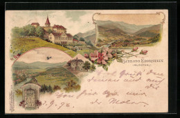 Lithographie Murgtal, Schloss Eberstein Mit Landschaftspanorama  - Sonstige & Ohne Zuordnung