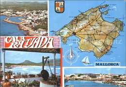 72375784 Cala Ratjada Mallorca Fliegeraufnahme Inselkarte Teilansichten  - Autres & Non Classés