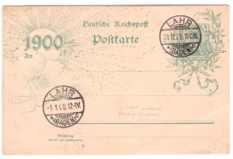 Germany Postal Card 1899 Dec.31.(last Day Of 1899.‘German’ 5pf. LAHR(Baden) - Usati