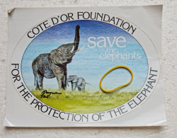 Autocollant WWF Côte D'Or Foundation For The Protection Of The Elephant Parc Ruaha Tanzanie, Illustrateur à Identifié - Autres & Non Classés