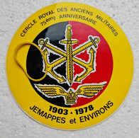 Autocollant Militaria Cercle Royal Des Anciens Militaires Jemappes Et Environs 1978, Inédit, Rare - Autres & Non Classés