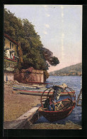 Artista-Cartolina Isola Bella, Lago Maggiore, Gondel Am Ufer  - Autres & Non Classés