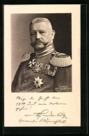 AK Paul Von Hindenburg In Uniform Mit Orden  - Personnages Historiques