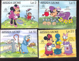 Sierra Leone - 1986 - Disney: Stockholmia - Yv 753 + 755/57 - Disney