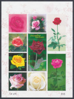 Thailand 2010 MNH MS Rose, Roses, Flower, Flowers, Flora, Miniature Sheet - Thailand