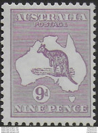 1929 Australia Kangaroo 9d. Violet MLH SG N. 108 - Sonstige & Ohne Zuordnung