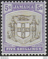 1905 Jamaica Edoardo VII 5s. Grey And Violet MNH SG N. 45 - Other & Unclassified